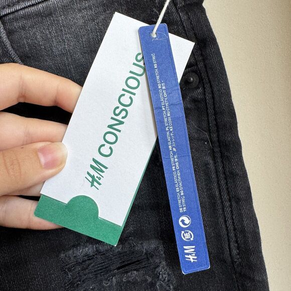 NWT H&M Men's Black Ripped Jeans Size 31/30 - Picture 2 of 9